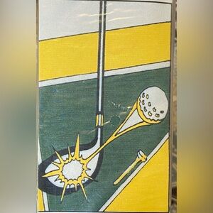 Vintage 2001 Golf Theme Indoor Outdoor Flag  28”x 42” In Original Packaging